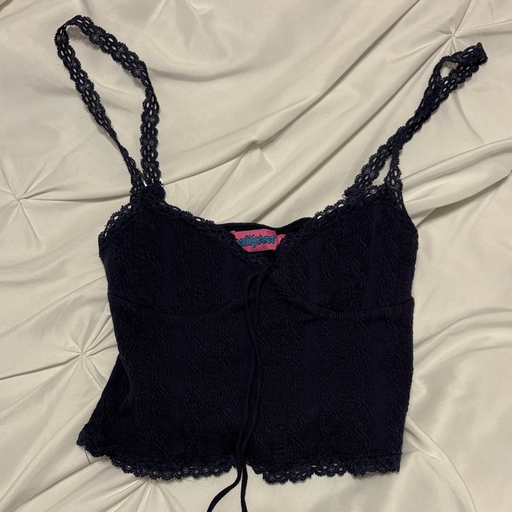 Edikted Black Lace Crop Top